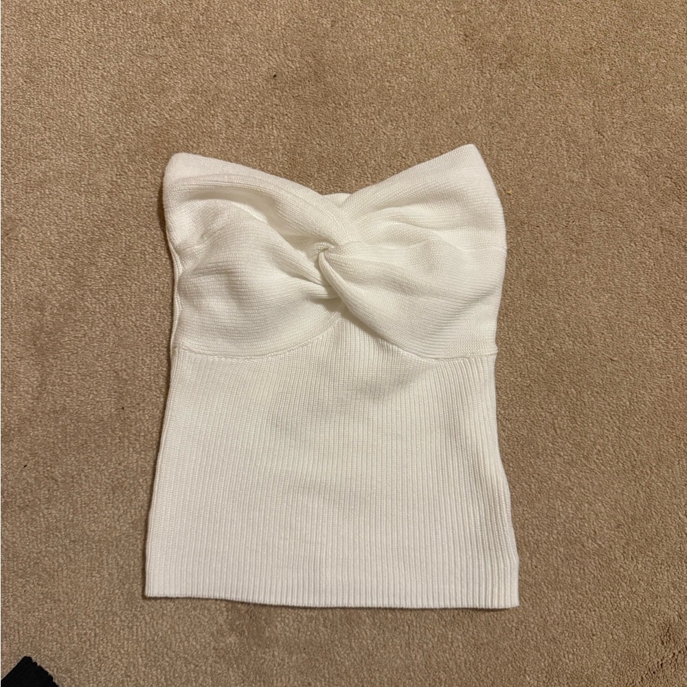 White Knit Tube Top